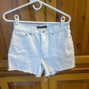 Calvin Klein Jeans White Denim Frayed Hem Shorts